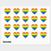 Die Farben des Regenbogens Herz-Aufkleber (Blatt)