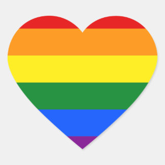 Die Farben des Regenbogens Herz-Aufkleber