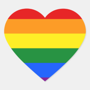 Die Farben des Regenbogens Herz-Aufkleber