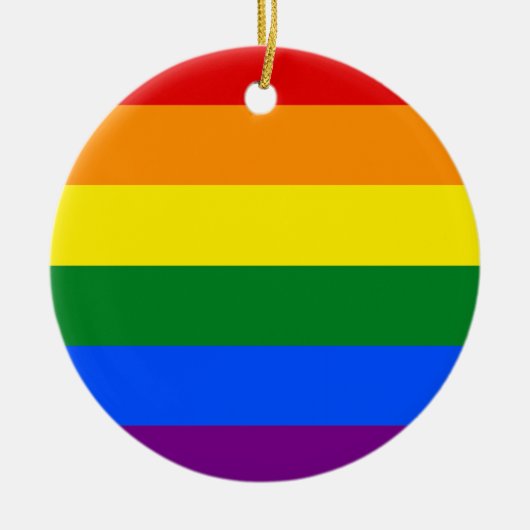 Die Farben des Regenbogens Keramik Ornament (Vorne)