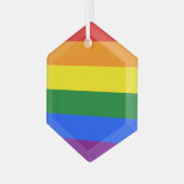 Die Farben des Regenbogens Ornament Aus Glas (Vorderseite Links)