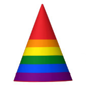 Die Farben des Regenbogens Partyhütchen (Vorderseite)