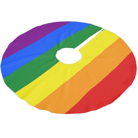 Die Farben des Regenbogens Polyester Weihnachtsbaumdecke (Schrägansicht)