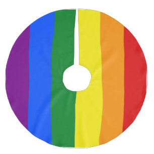 Die Farben des Regenbogens Polyester Weihnachtsbaumdecke