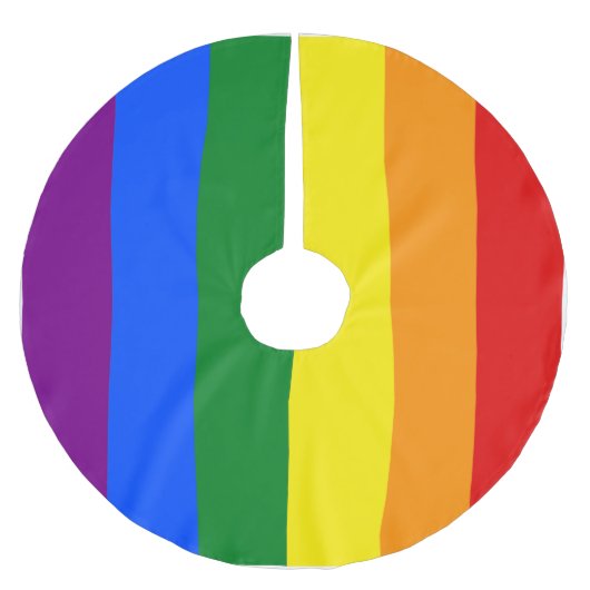 Die Farben des Regenbogens Polyester Weihnachtsbaumdecke (Vorderseite)