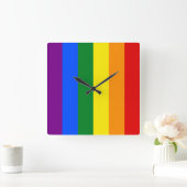 Die Farben des Regenbogens Quadratische Wanduhr (Zuhause)