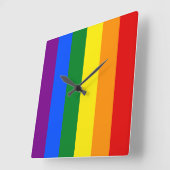 Die Farben des Regenbogens Quadratische Wanduhr (Winkel)