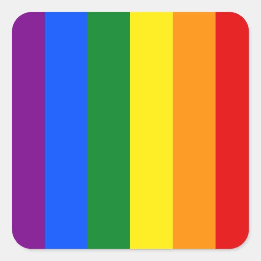 Die Farben des Regenbogens Quadratischer Aufkleber (Vorderseite)