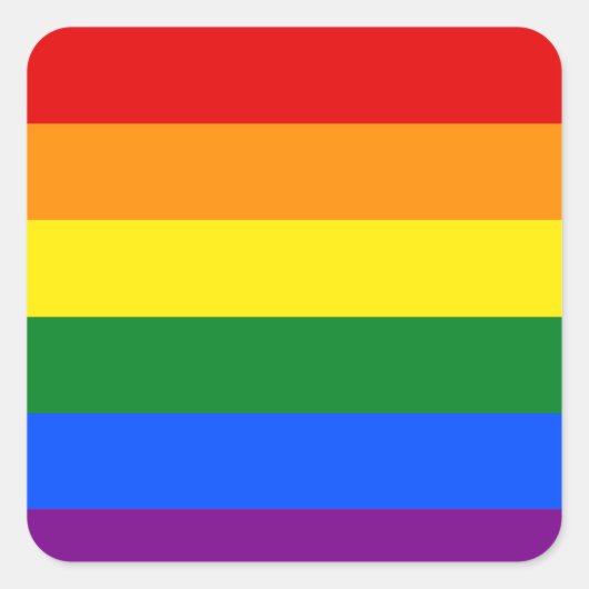 Die Farben des Regenbogens Quadratischer Aufkleber (Vorderseite)