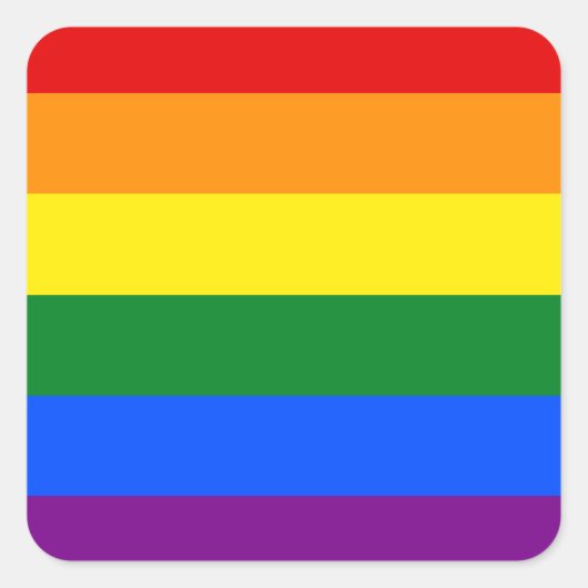 Die Farben des Regenbogens Quadratischer Aufkleber (Vorderseite)