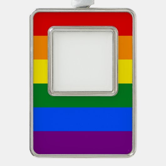 Die Farben des Regenbogens Rahmen-Ornament Silber (Vorderseite)
