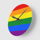 Die Farben des Regenbogens Runde Wanduhr (Winkel)