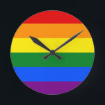 Die Farben des Regenbogens Runde Wanduhr<br><div class="desc">Feiern Sie Ihren ganzen Stolz mit den Farben des Regenbogens.</div>