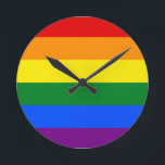 Die Farben des Regenbogens Runde Wanduhr<br><div class="desc">Feiern Sie Ihren ganzen Stolz mit den Farben des Regenbogens.</div>