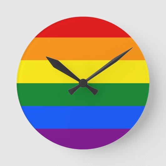Die Farben des Regenbogens Runde Wanduhr (Vorderseite)