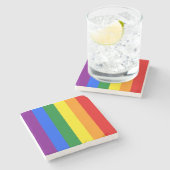 Die Farben des Regenbogens Steinuntersetzer (Seitenansicht)