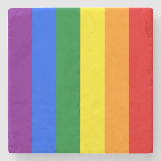 Die Farben des Regenbogens Steinuntersetzer (Vorderseite)