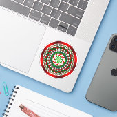 Die Farben des Weihnachtsklebers Aufkleber (Laptop mit iPhone)
