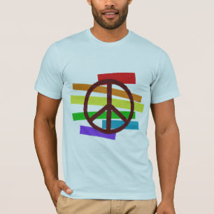 die Farben Friedenssymbol stichlike Flagge T-Shirt