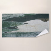Die Farben Grün, Schwarz und Beige Badehandtuch (Badehandtuch)
