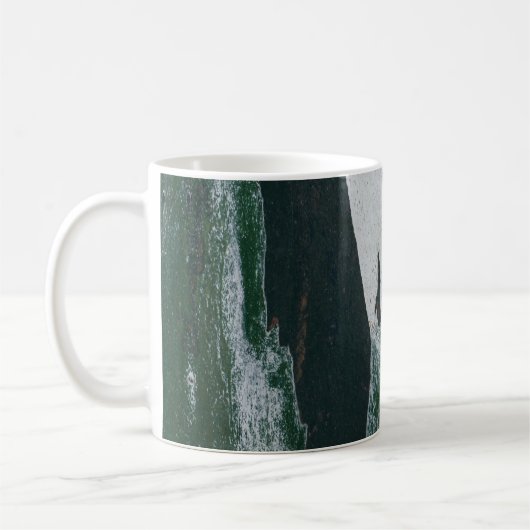 Die Farben Grün, Schwarz und Beige Kaffeetasse (Links)