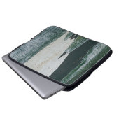 Die Farben Grün, Schwarz und Beige Laptopschutzhülle (Vorne Knopf)