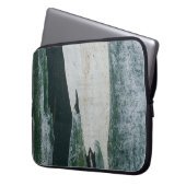 Die Farben Grün, Schwarz und Beige Laptopschutzhülle (Vorderseite Links)