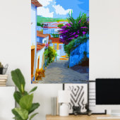 Die Farben von Obidos Portugal Poster (Heimbüro)