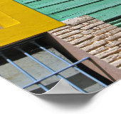 Die farbenfrohe Architektur des Viertels La Boca Poster (Ecke)