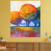 Die farbenfrohe Baumsammlung Leinwanddruck (Insitu (Wohnzimmer))