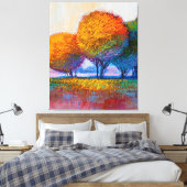 Die farbenfrohe Baumsammlung Leinwanddruck (Insitu (Schlafzimmer))