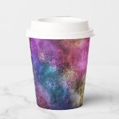 Die farbenfrohe Galaxie Pappbecher (Rückseite)