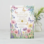 Die farbenfrohe Kleine Schmetterling verwandelt si Einladung (Stehend Vorderseite)