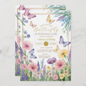 Die farbenfrohe Kleine Schmetterling verwandelt si Einladung (Vorne/Hinten)