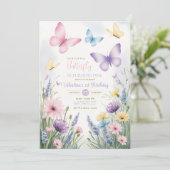 Die farbenfrohe Kleine Schmetterling verwandelt si Einladung (Stehend Vorderseite)