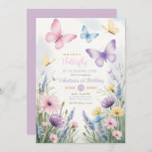 Die farbenfrohe Kleine Schmetterling verwandelt si Einladung (Vorne/Hinten)