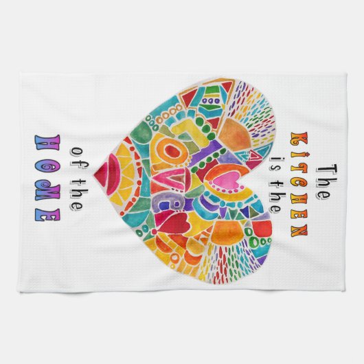 Die farbenfrohe Küche ist das Herz der Zuhause Geschirrtuch (Horizontal)