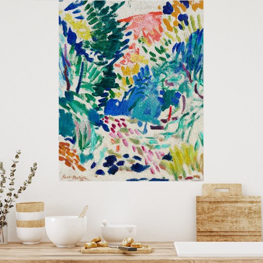 Die farbenfrohe Landschaft, Landschaft in Colliour Poster (Küche)