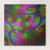 Die farbenfrohe, leuchtend moderne Kunst des Abstr Puzzle (Horizontal)