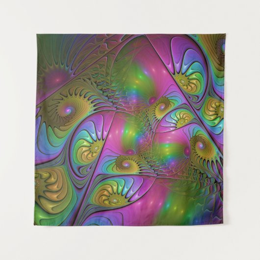 Die farbenfrohe, leuchtend moderne Kunst des Abstr Wandteppich (Vorderseite)