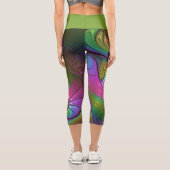 Die farbenfrohe, leuchtende, trippy-Abstrakte Frak Capri Leggings (Rückseite)
