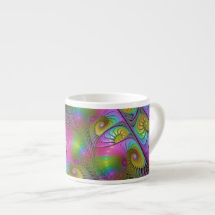 Die farbenfrohe, leuchtende, trippy-Abstrakte Frak Espressotasse