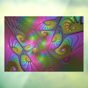 Die farbenfrohe, leuchtende, trippy-Abstrakte Frak Fensteraufkleber