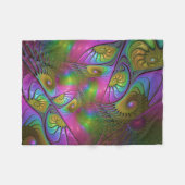Die farbenfrohe, leuchtende, trippy-Abstrakte Frak Fleecedecke (Vorderseite (Horizontal))