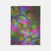 Die farbenfrohe, leuchtende, trippy-Abstrakte Frak Fleecedecke (Vorderseite)