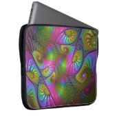 Die farbenfrohe, leuchtende, trippy-Abstrakte Frak Laptopschutzhülle (Vorne Rechts)
