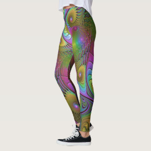 Die farbenfrohe, leuchtende, trippy-Abstrakte Frak Leggings