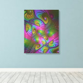 Die farbenfrohe, leuchtende, trippy-Abstrakte Frak Leinwanddruck (Insitu (Holzboden))