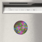 Die farbenfrohe, leuchtende, trippy-Abstrakte Frak Magnet (In Situ (Geschirrspüler))