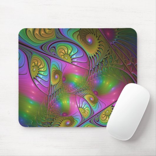 Die farbenfrohe, leuchtende, trippy-Abstrakte Frak Mousepad (Mit Mouse)